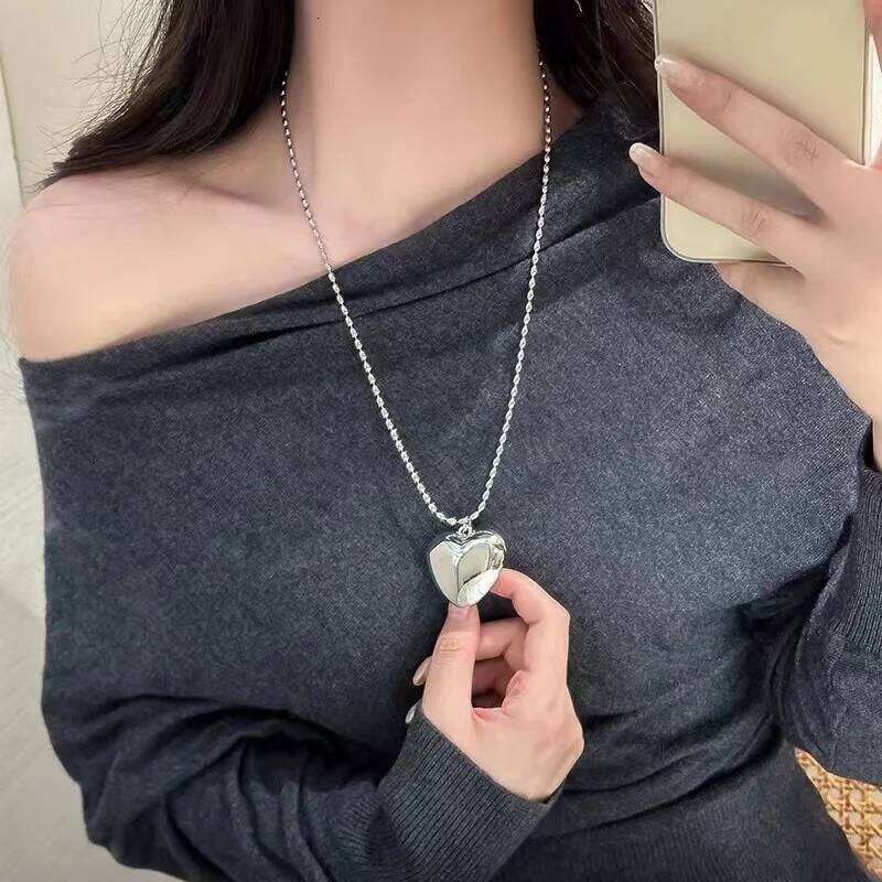 Women's Heart Pendant Fashion Punk Girl Party New Design Gift Metal Chain Necklace H260312