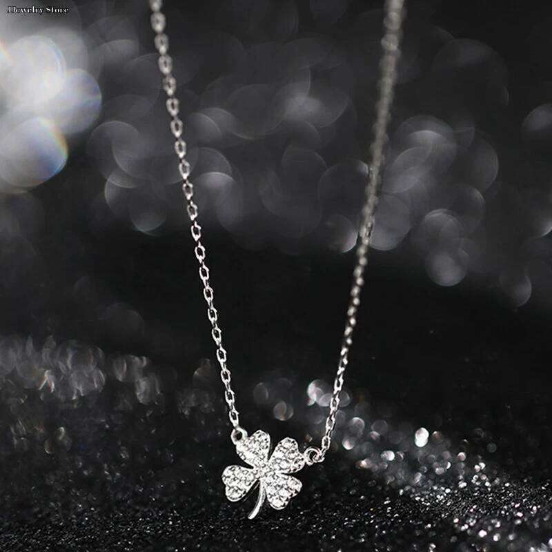 Fashion Cr Necklace Luck Leaves Crystal Zircon Pendant Clavicle Chain For Women Light Party Jewelry Gift H260312