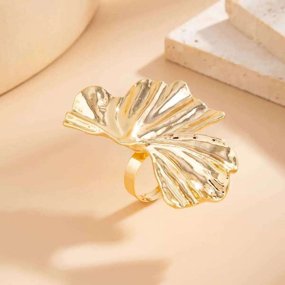 Ingemark Creative Irregular Sector Shape Adjustable Ring for Women Trendy Gold Color Alloy Finger Rings Birthday Wedding Jewelry H260312