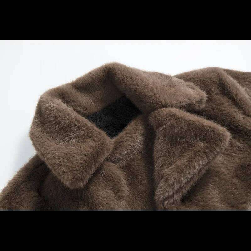 Cross border exclusive cotton coat with extended and thickened new suit collar, fur coat, men's long imitation mink Z260313