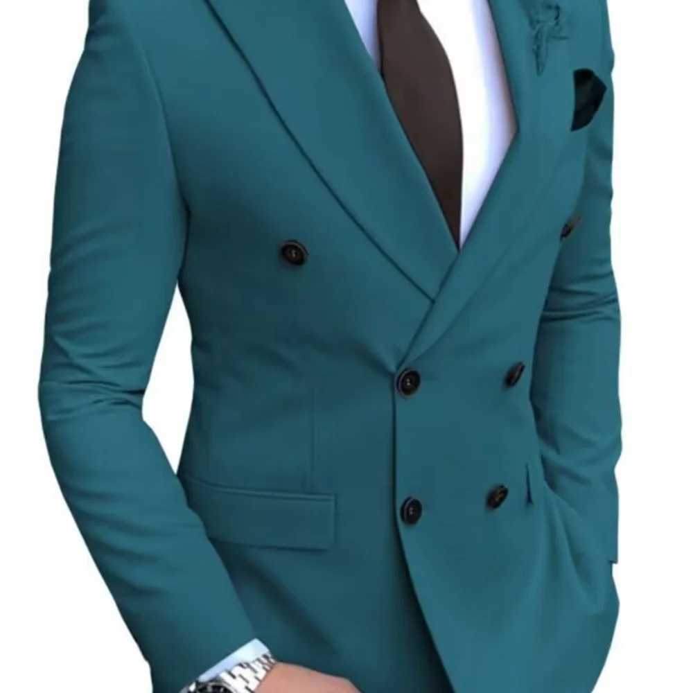 Brown Slim Fit Mens Suit Two-Piece Set Fashionable Handsome Formal Wear for Wedding And Business M260313