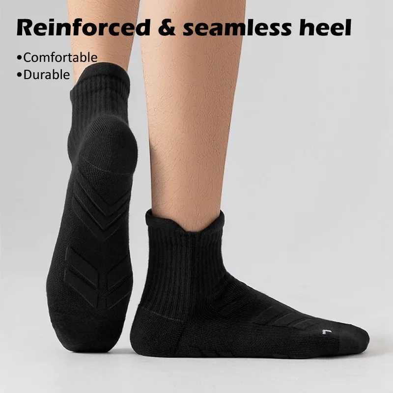 Wear-resistant Sports Socks for Men Youth Anti Odor Thicken Mid-calf Socks Anti-slip Marathon Running Cycling Hiking Socks 39-48 D260313