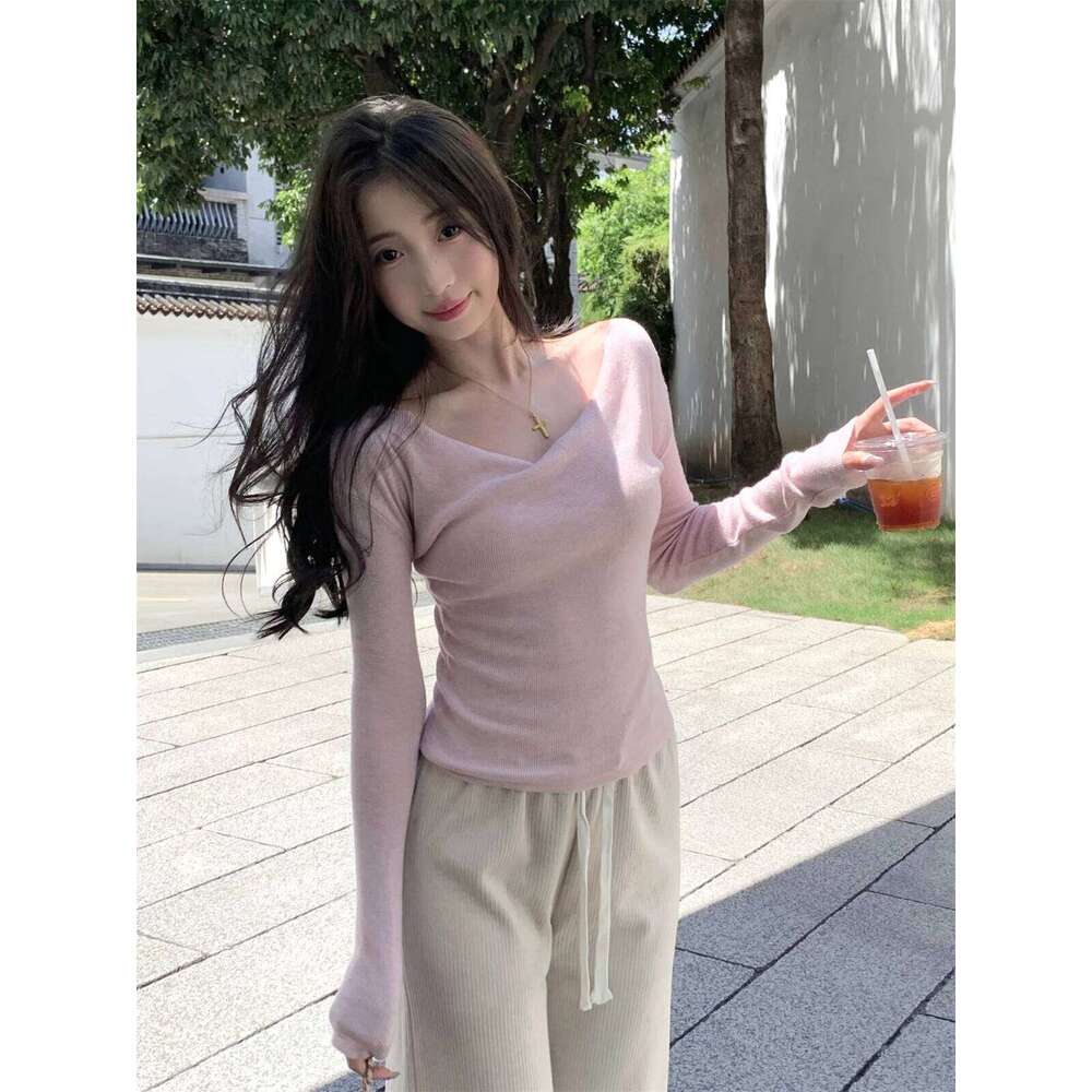 Sueters De Mujer Fashion Slim Knitted Pullovers Long Sleeve V-Neck Knit Sweater Pullover Women Tops Sweaters Q2555 Z260313