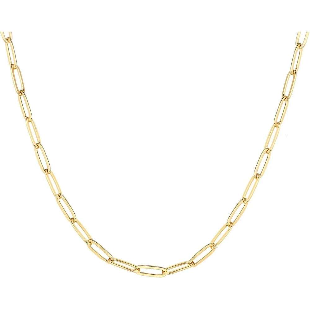 Gold PlatedCurb Paperclip Chain Adjustable Stainless Steel Necklace Necklaces Trendy Birthday Gift for Women H260312