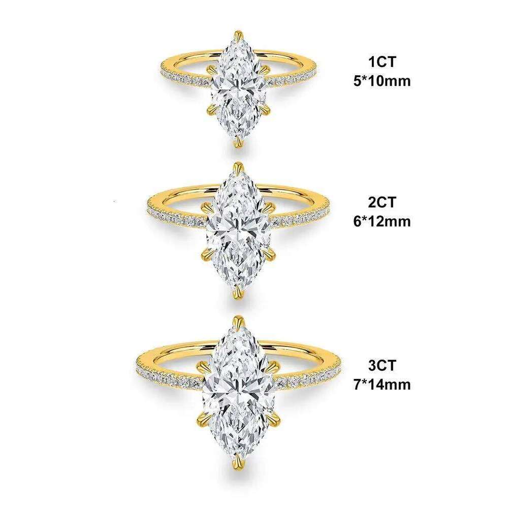 925 Sterling Silver Fashion Classic 1-3Carat Marquise Zircon Ring For Women Engagement Wedding Luxury High Quality Fine Jewelry H260312