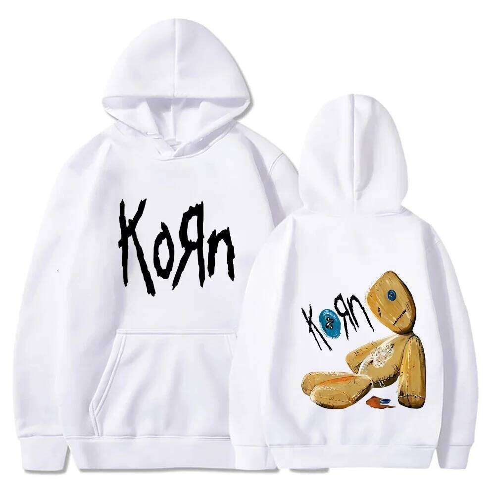 Korn Rock Hoodies WORLD TOUR Music Metal Print Sweatshirts Harajuku Hooded Pullover Men Women Hip Hop Streetwear Fashion Coats Z260314