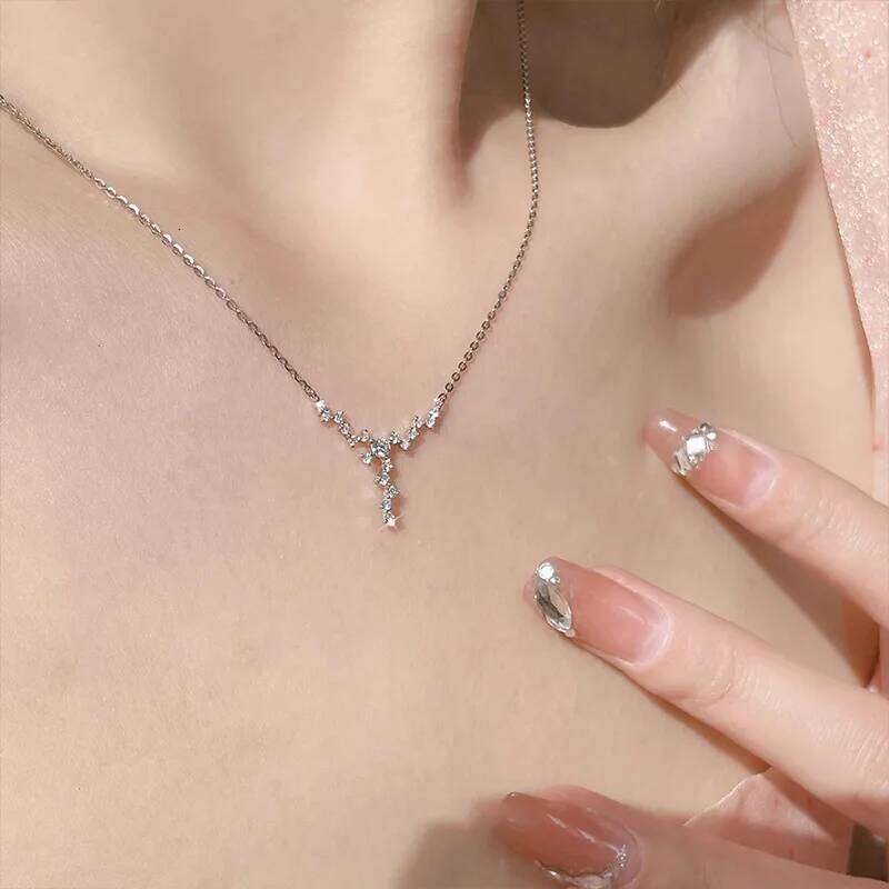 Minimalist Delicate Star Zircon Pendant Necklace for Women Elegant Clavicle Chain Fashion Trendy Wedding Jewelry Gift Wholesale H260312