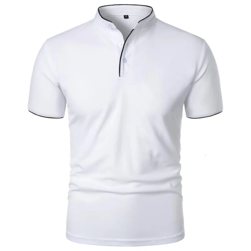 Mens Short Sleeve Collar Polo Shirts Summer Solid Color Casual Shirt Trendy Breathable Loose Basic Splice Oversize Top 260312