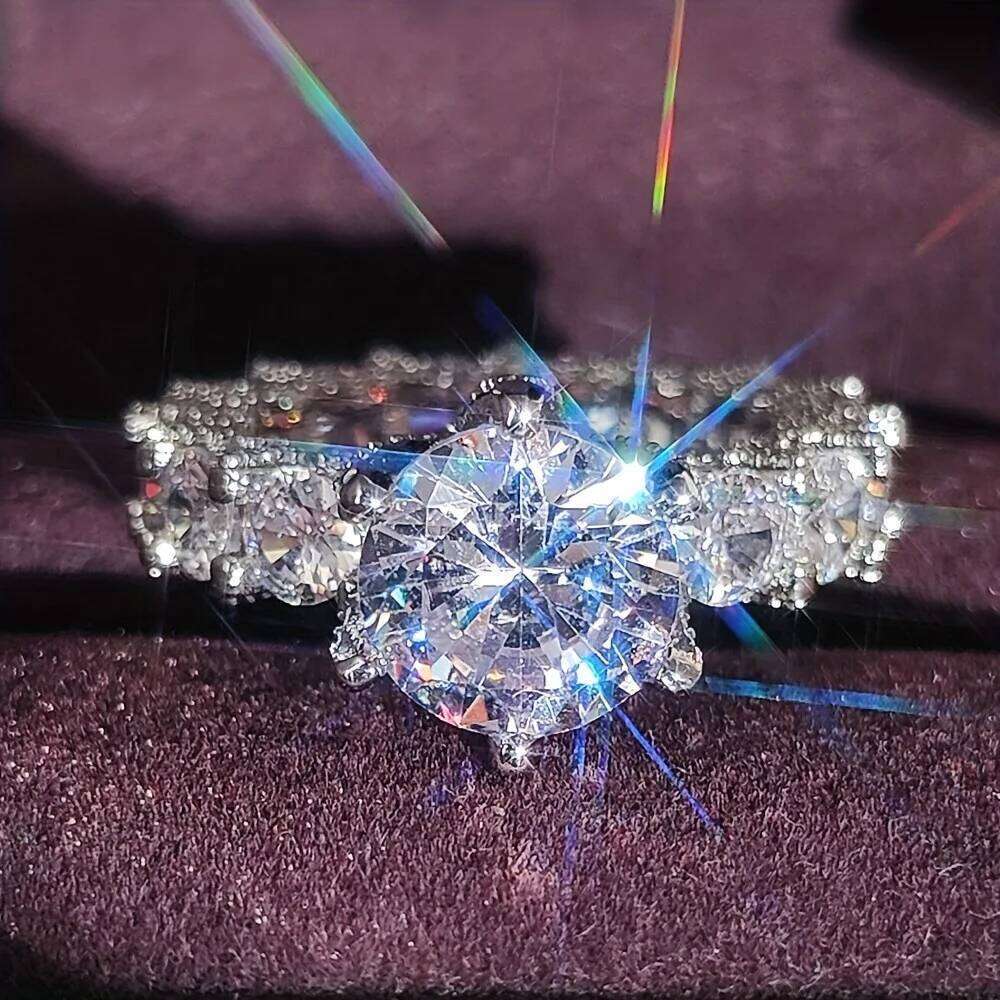 Hot Selling Silver Plated Rings For Women Square Cubic Zircon Jewelry Wedding Engagement Ring Wholesale Size 6-10 H260312