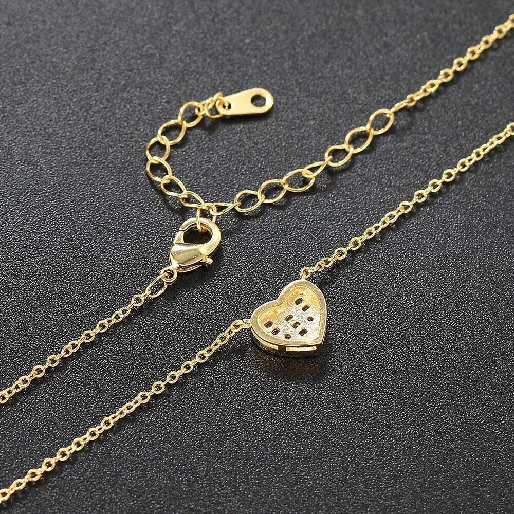 Women's Korean Aesthetic Crystal Heart Choker - Gold, Skin-Friendly, Daily/Date/Party/Anniversary/Birthday/Gift N564 H260312