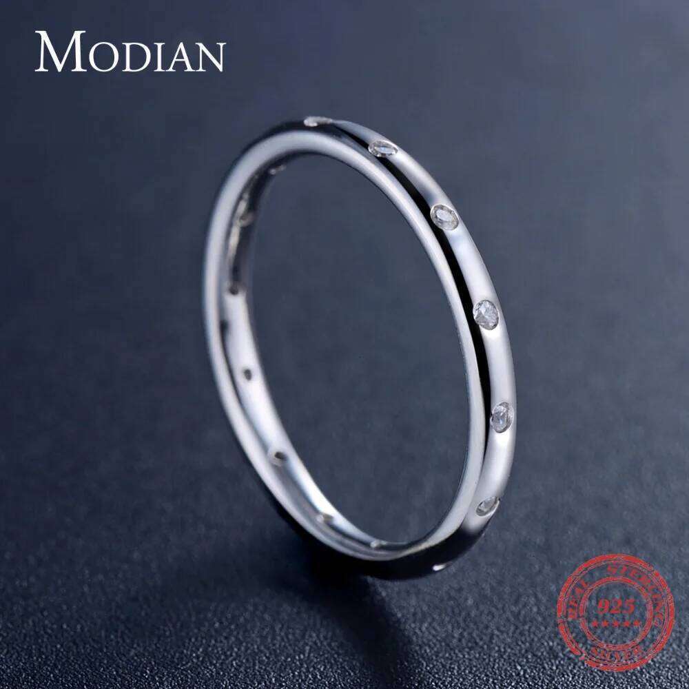 Instagram New Style Solid 925 Sterling Silver Simple Fashion Female Engagement Finger Ring Jewelry Stackable Classic For Women H260312