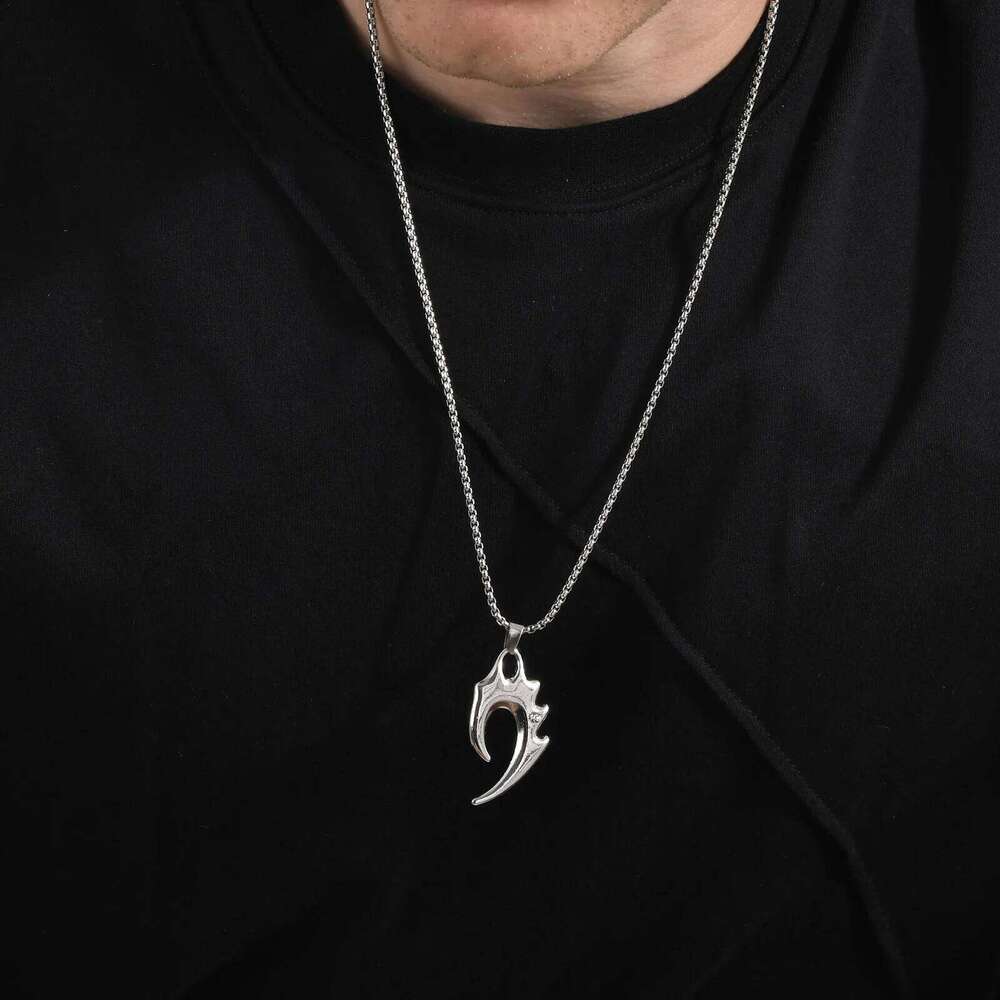 Vnox Wolf Tooth Necklaces for Men, Rock Punk Animal Pendant Collar with CZ Stone,Valentine's Father's Day Birthday Party Gifts H260312