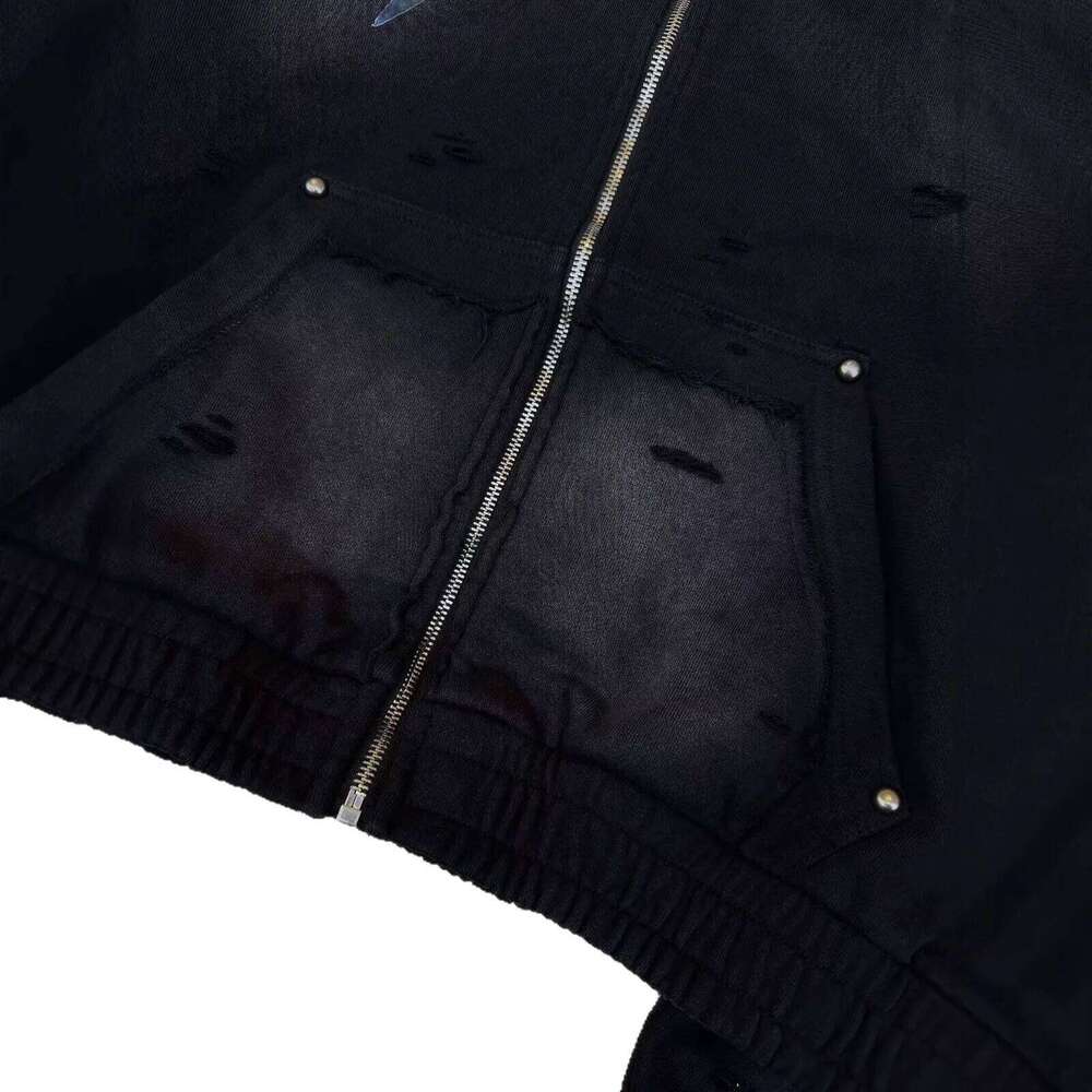 2026 New Personalized Rhinestone Hoodie Retro Street Fashion Long Sleeve Pullover Loose Versatile Casual Outerwear Z260314