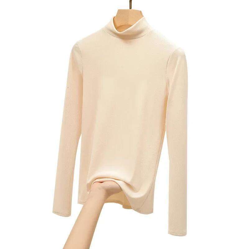 Women Autumn Half Turtleneck Ribbed Long Sleeve Knitted Basic Solid Pullover Sweater Female Winter Soft Slim Jumpers Z260313