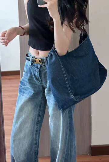 Autumn Winter Women Vintage Old Money Baggy Flare Jean Japanese Y2K Streetwear Denim Pants Grunge Bell-Bottom High Street Korean Z260313
