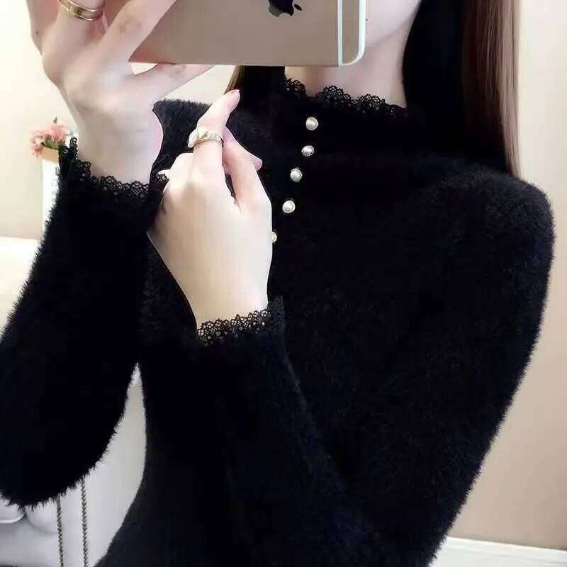 2023 Autumn Winter Thick Women Knitted Ribbed Pullover Sweater Long Sleeve O-neck Slim Jumper Soft Warm Pull Femme Tops Z260313
