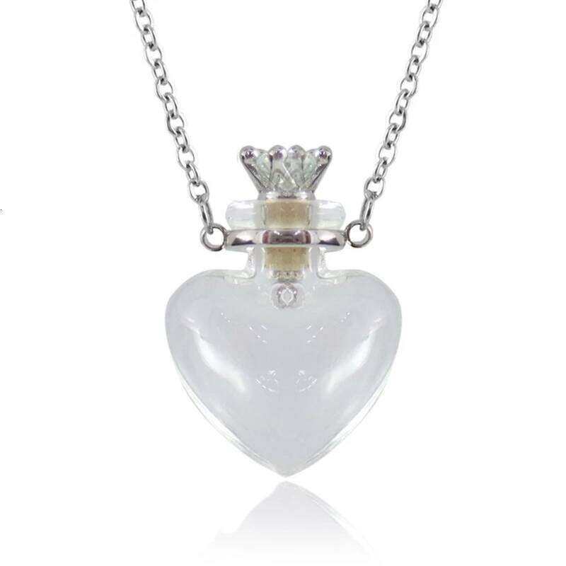 Transparent Heart Bottle Necklaces Titanium Steel Chain Make a for Wish Blood Vial Necklace Women Jewelry H260312