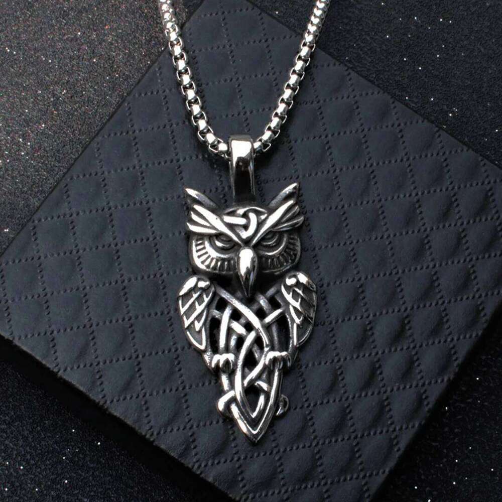 Bird Owl Pendant Necklace For Women Men Hip-hop Silver Color Titanium Steel Chain Vintage Viking Style Punk Male Jewelry Gifts H260312