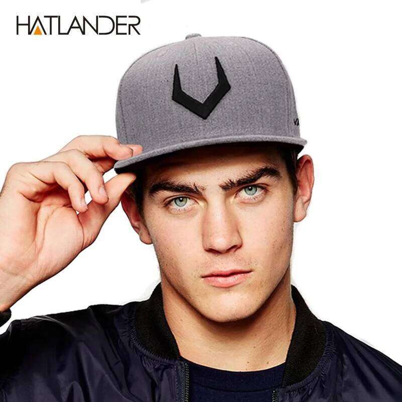 High quality grey wool snapback 3D pierced embroidery hip hop flat bill baseball cap for men and women Z260314