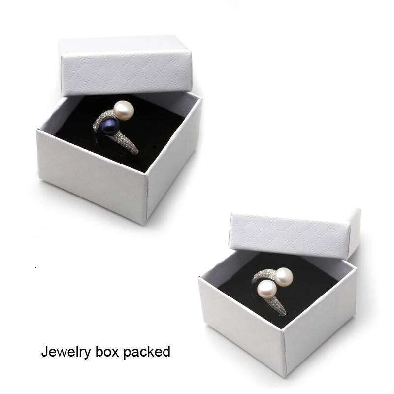 Real 925 Sterling Silver Double Rings Woman,White Natural Freshwater Pearl Ring Adjustable Wife Mother Anniversary Gift H260312