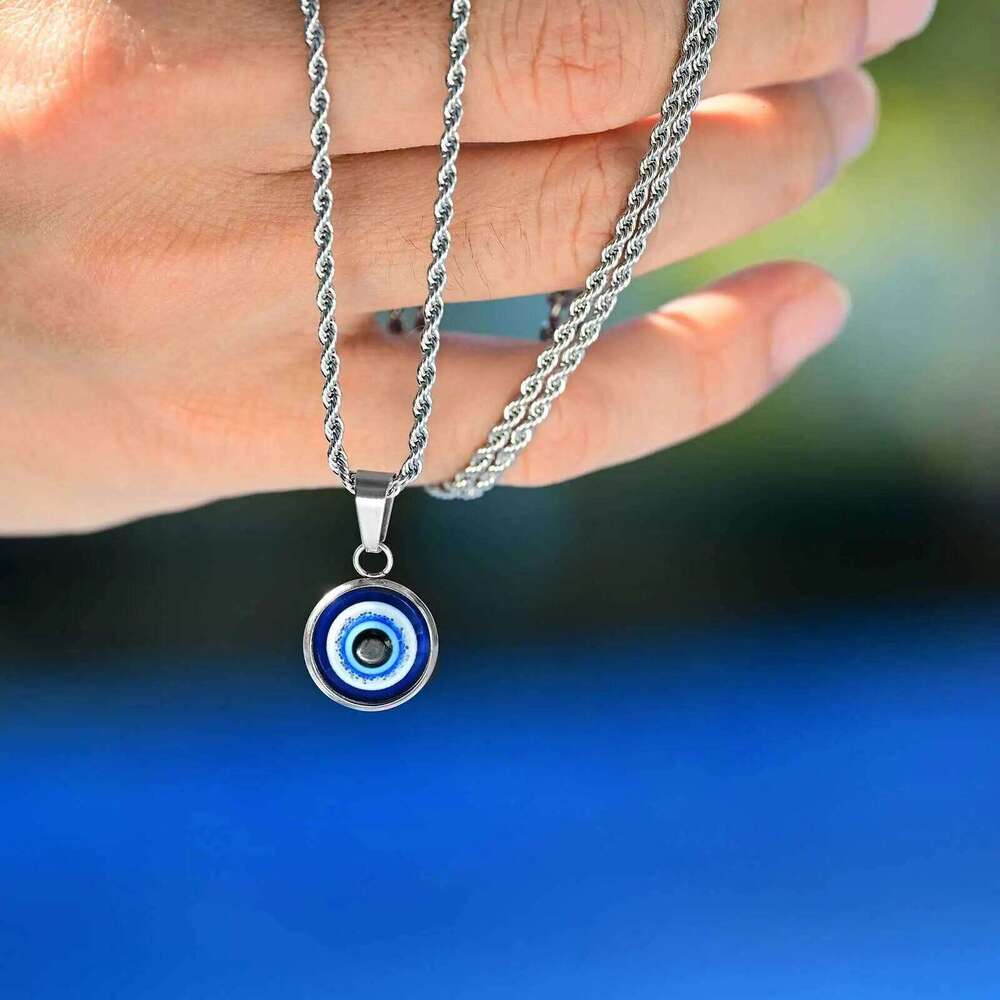 Stainless Steel Evil Eyes Necklace for Men Women,Waterproof Nazar Boncuu Collar,Stylish Jewelry Gift H260312