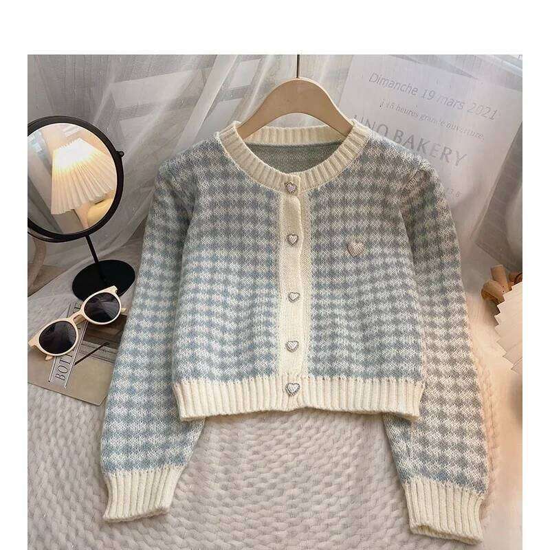 Women's Fashion New Korean Long-sleeved Knit Sweater Cardigans Outwear Coat Z260313