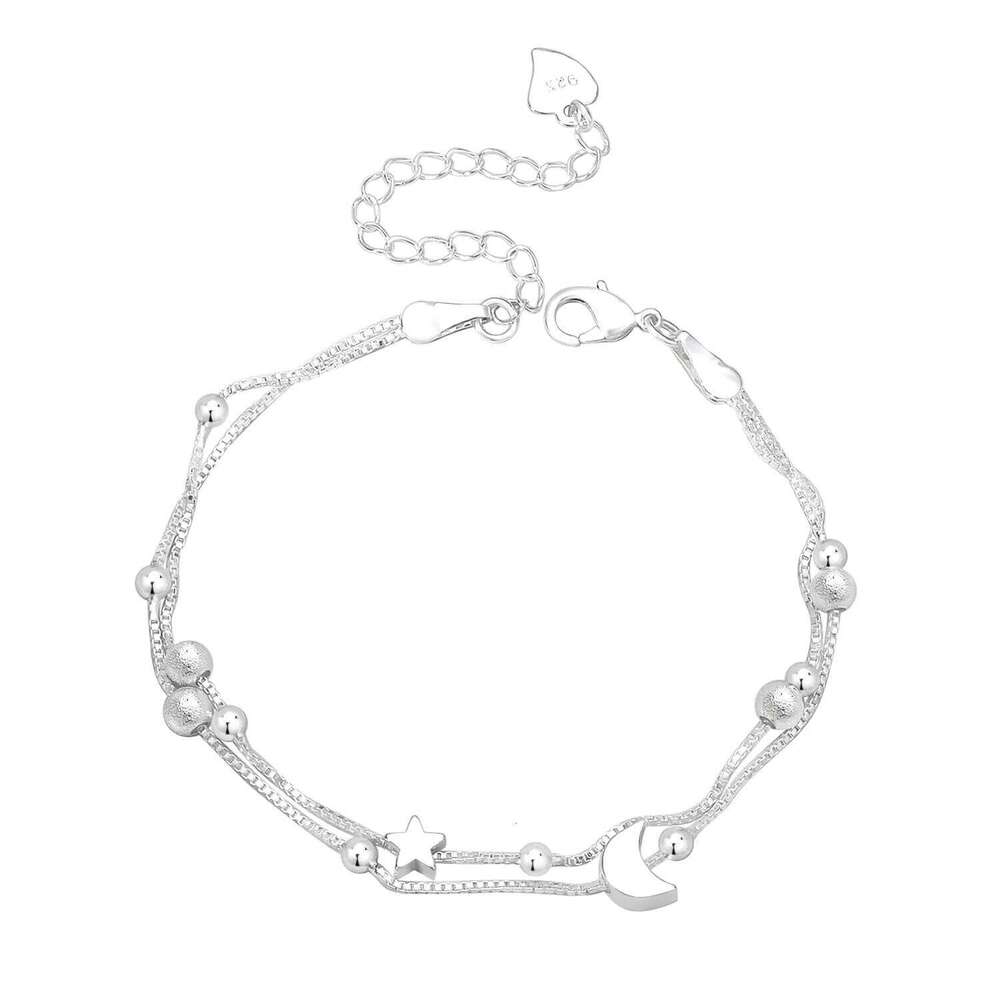 Sterling Silver Women's Hand Bracelets Ball Moon For Girls Ladies Wedding Engagement Luxury Jewelry Accessories Argent 925 Z260313