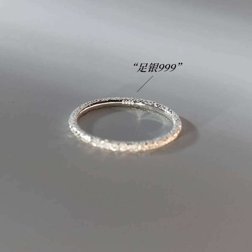 La Monada CN Size 51-58mm Frosting 999 Pure Silver Rings For Simple Design Special Plain Shine Women Ring Girls Round H260312