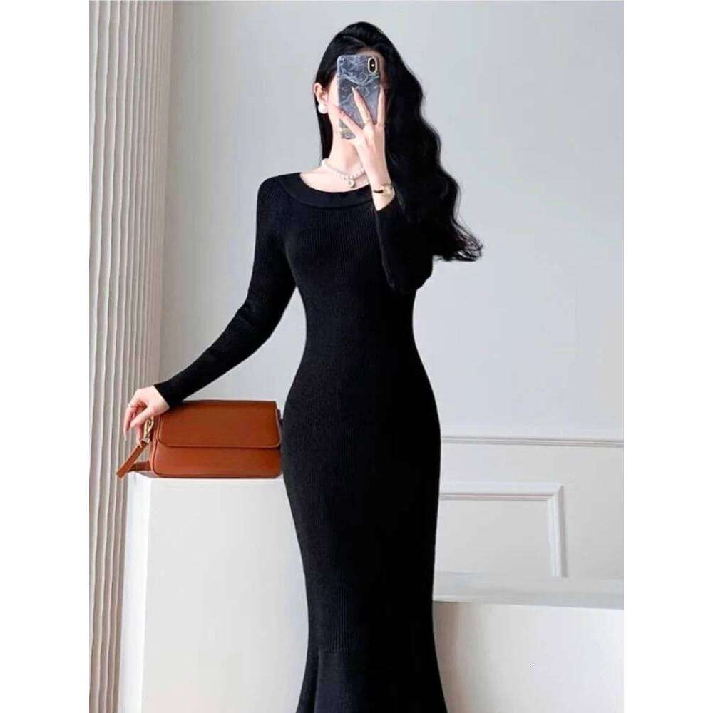 Fishtail Crochet Dresses for Women Clearance Sale Casual Korean Trend Comfortable High Quality Cool Y2k Red Woman Knitted Dress Z260313