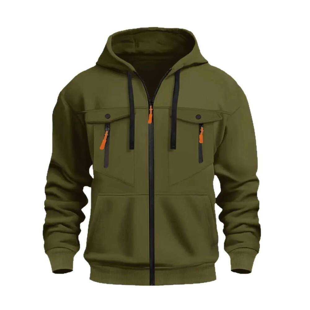 Casual Zip-Up Hoodie Trendy Streetwear Comfortable Loose Fit Autumn Winter keep warm Sweatshirt Fashionable Men's Clothing Z260315