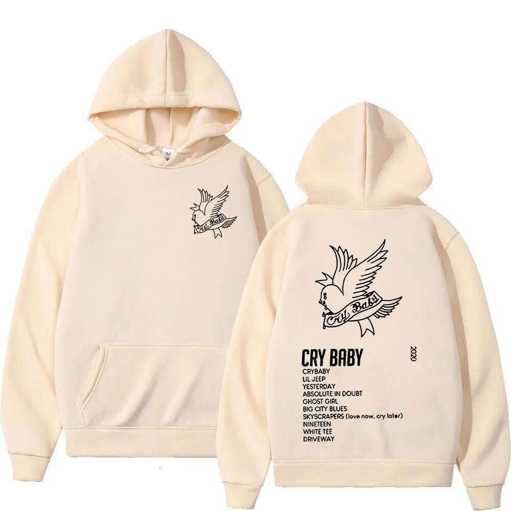 Rap singer Lil Peep CryBaby music album hoodie men's and women's fashionable hip-hop sportswear fleece warm oversized pullover Z260314