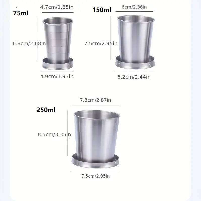 The telescopic stainless steel wine glass keychain is widely used both indoors and outdoors for folding travel. Z260313