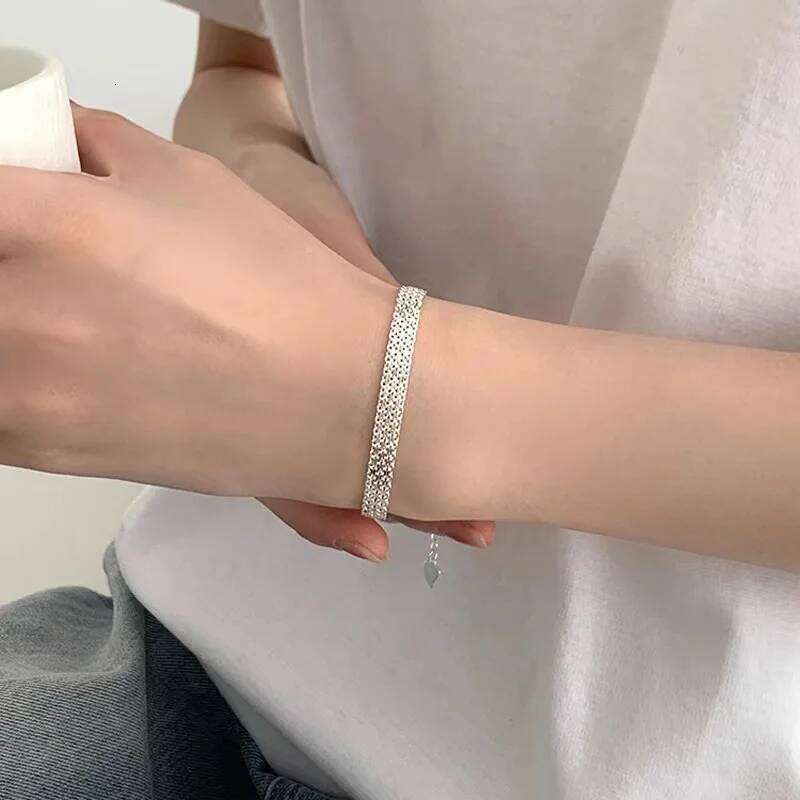 925 sterling Silver Bracelets Mesh chain for Women men Wedding Lady Noble Pretty Jewelry Fashion Nice Chain 20cm 8inch Z260313