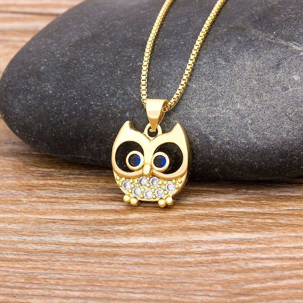 Nidin New Arrival Charm Fashion Owl Pendant Long Sweater Chain Necklaces Vintage Statement Animal Rhinestone Jewelry For Women H260312