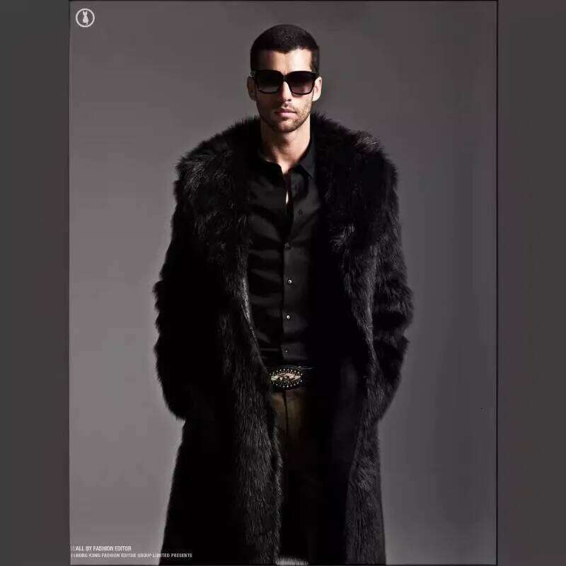 Outcoat New Autumn and Winter European American Warm Copy Fur Coat Men's Loose Long Faux Mink Outerwear Z260313