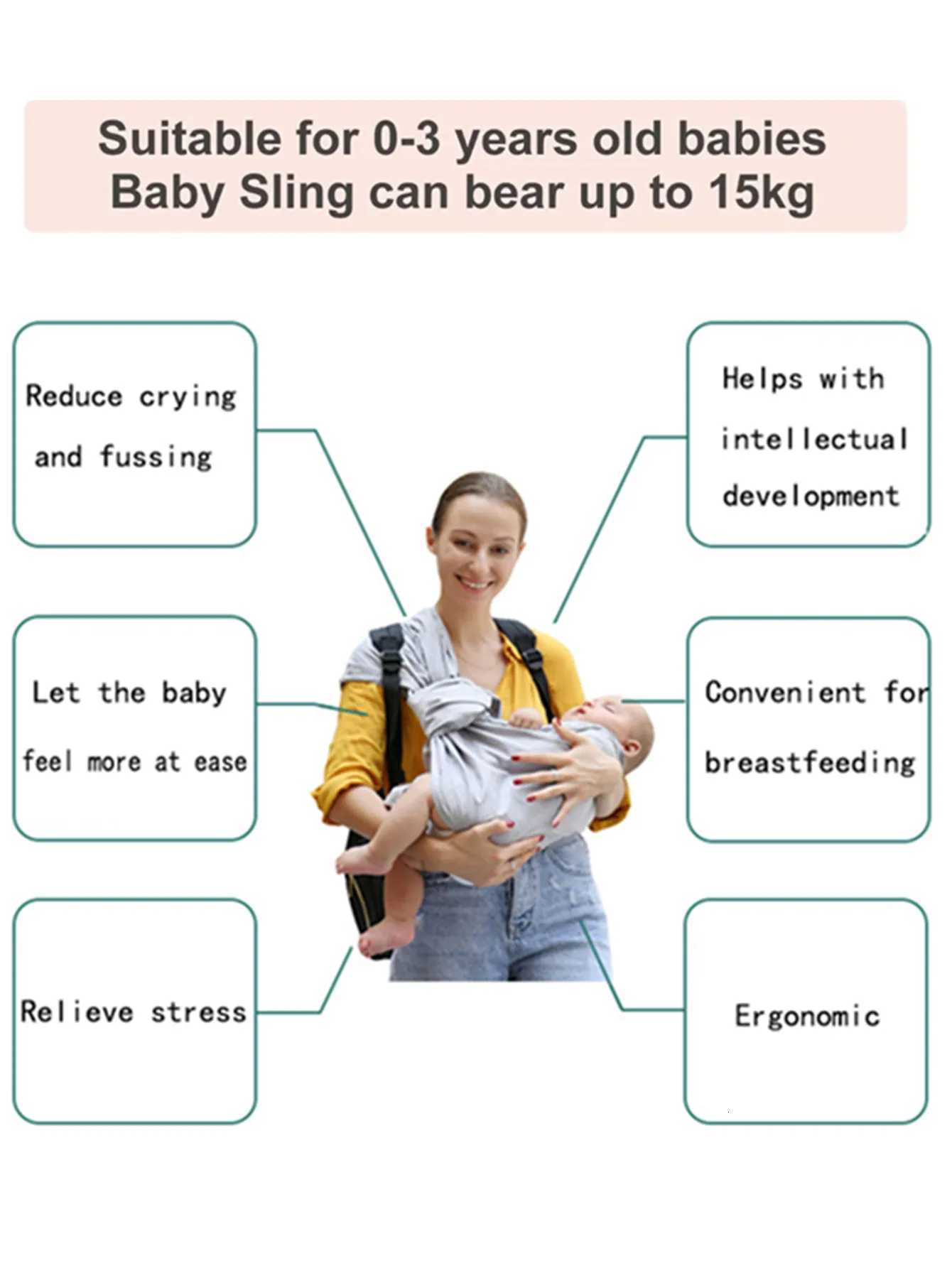 Newborn Double Ring Baby Sling Front Hugging Back Towel Easy out Parenting Hanging Bag Comfortable Wrap for Going out X260313