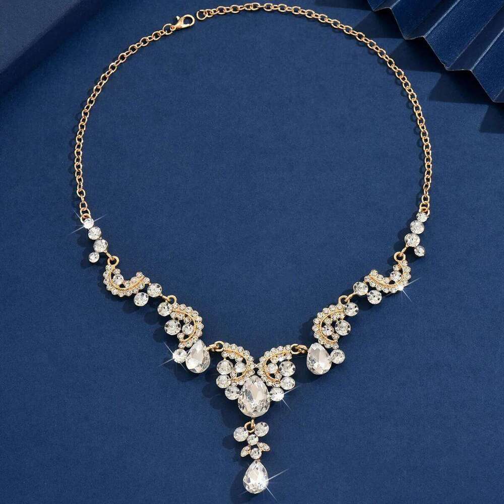 1PC Women's Fashion Water Drop Pendant Necklace Jewelry Light Style Suitable for Date, Party, Festival Gift-2167 H260312