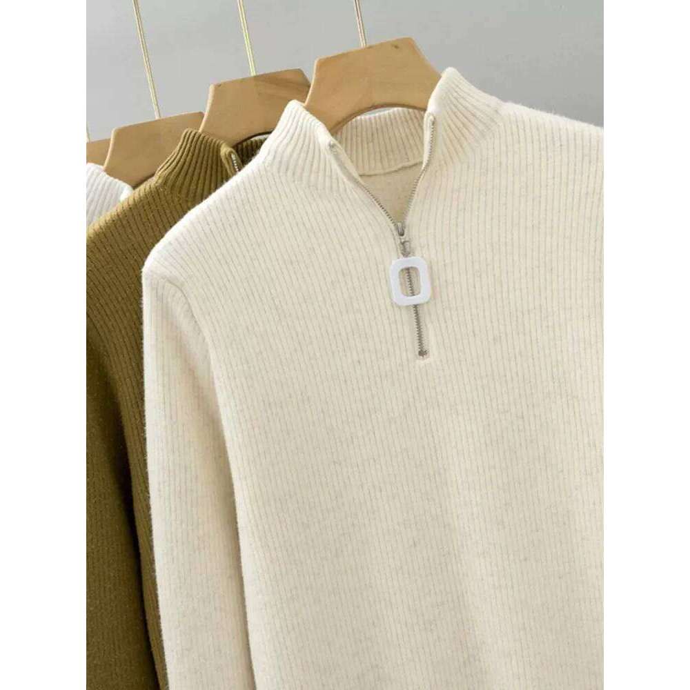 V-Neck Plus Velvet Thicken Knitted Pullover Sweater Woman Casaul Korean Fashion Knitwear Tops Jumpers Plush Lined Warm Sueter Z260314