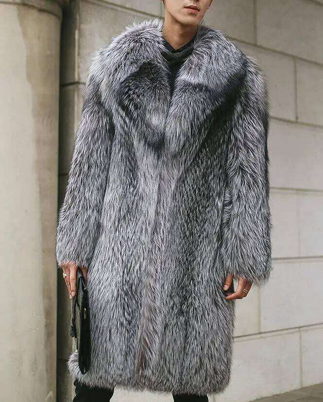 New specials imitation Fox hair long fur one body men's coat large code jacket Z260313