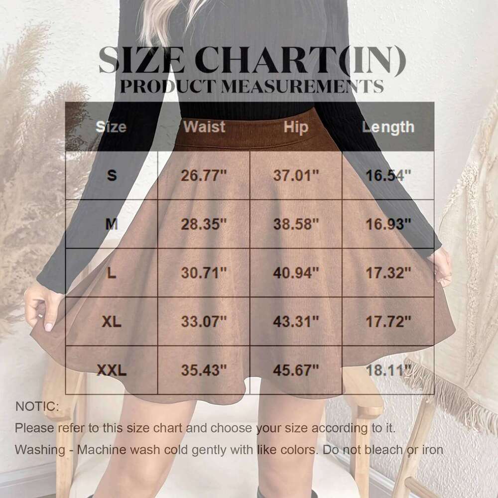 Women's Suede Solid Color High-waisted A-line Skirts Spring and Autumn Fashion Casual Female Skirt Z260314