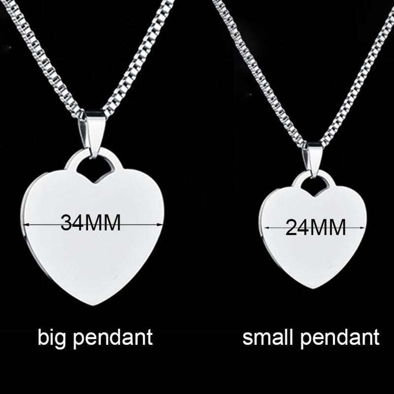 Auxauxme Custom Engrave Photo Necklace Stainless Steel Women Men Laser Engraved Name Date Logol Picture Box Chain Choker Jewelry H260312