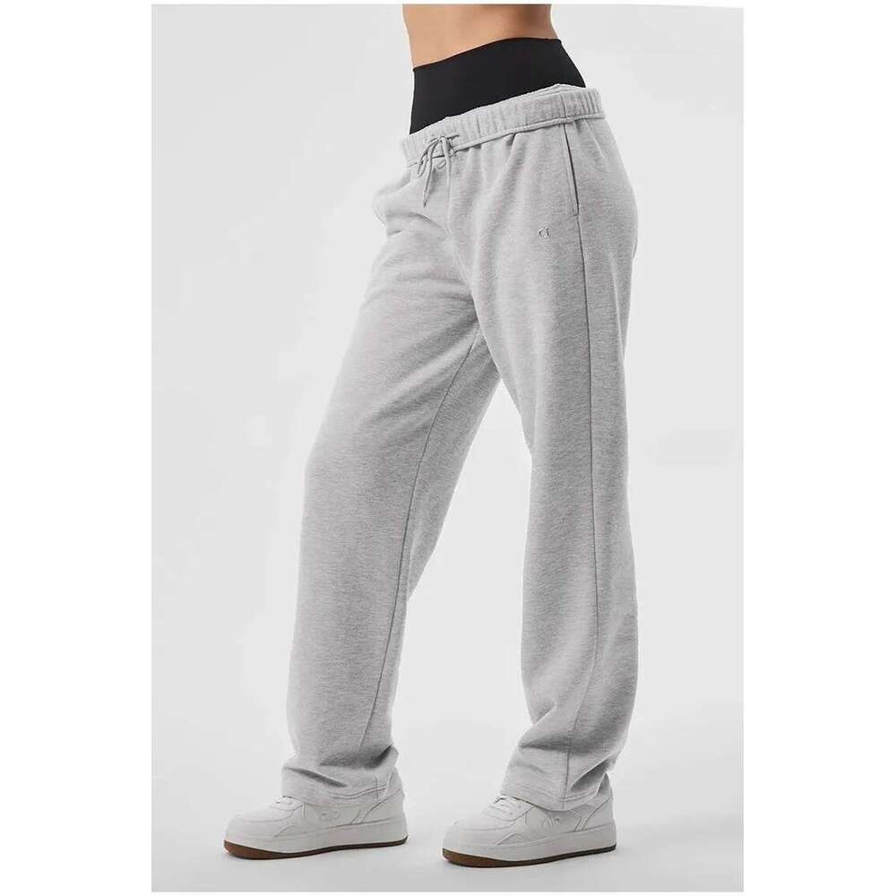 Women's Pants Cotton Wide Leg Women Casual Elastic Waist Drawstring Sweatpants Classic Versatile Straight Sports Z260312
