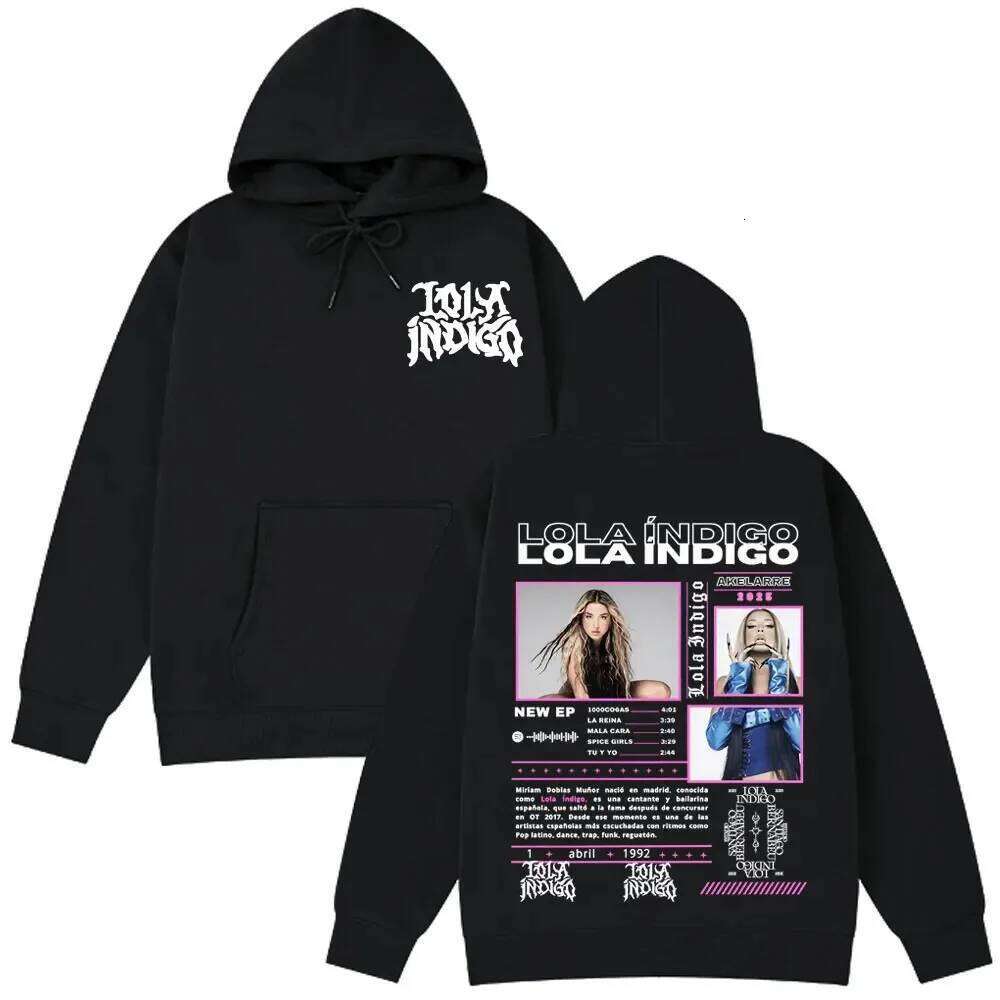 Lola Indigo New Merch Hoodie Signature Black Metal Font & EP Info Collage Graphic Apparel for Music Women And Men Hoodies Z260314