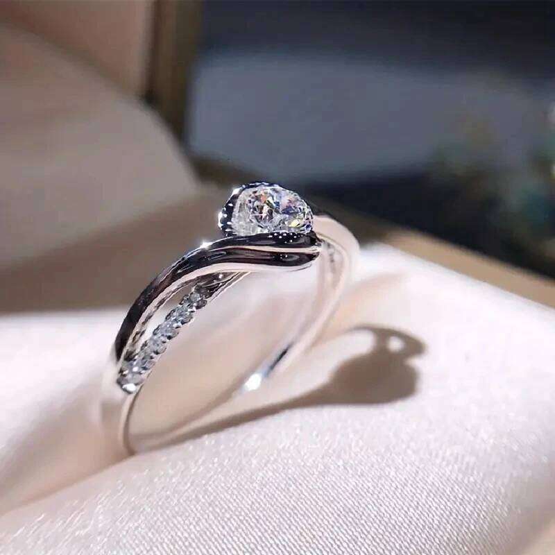 Huitan Trendy Women Wedding Rings White/Pink/Green/Blue Cubic Zirconia Engagement Accessories Fashion Jewelry Wholesale H260312