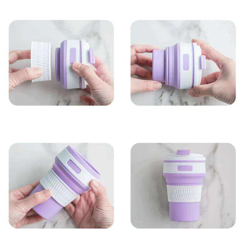 Silicone Travel Sports Outdoor Camping Portable Folding Coffee Accompanying Water Cup Z260314