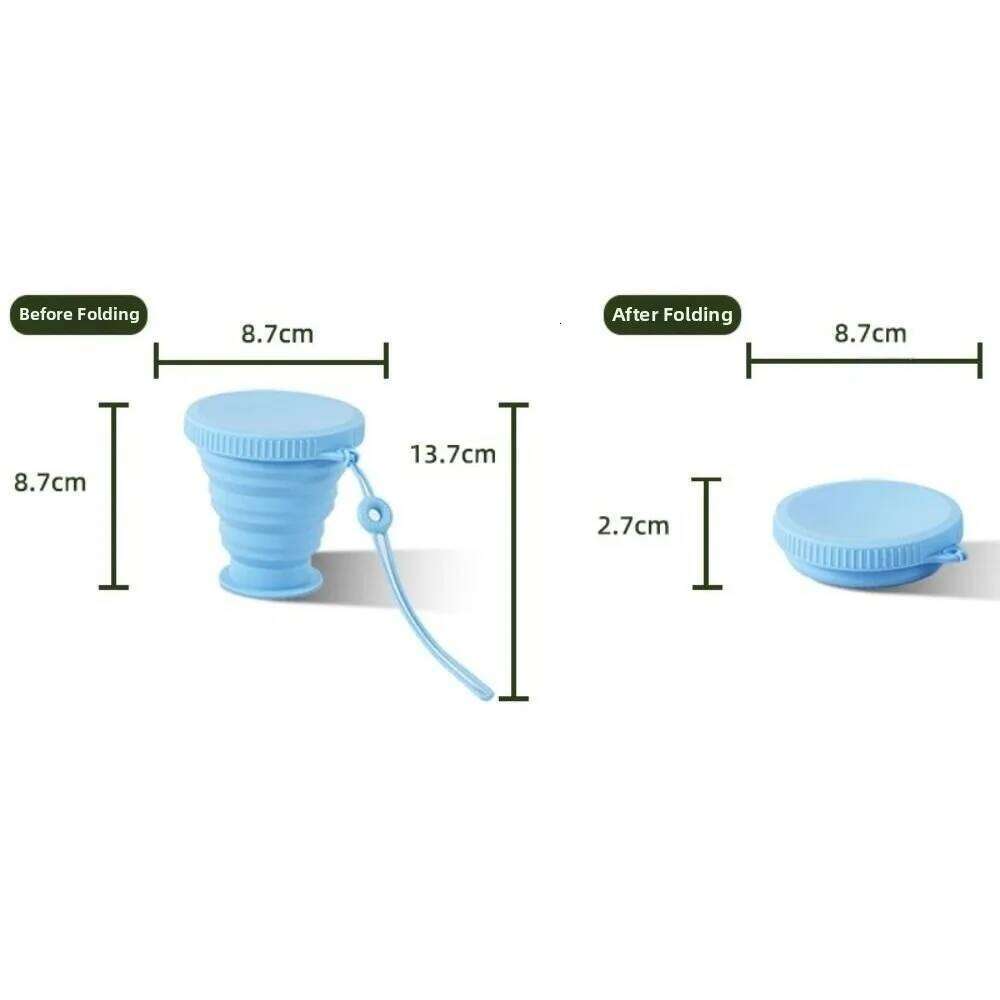 New 220ML Silicone Folding Portable Heat Resistant Water Cup With Lid Food Grade Mouthwash Cups Travel Use Z260313