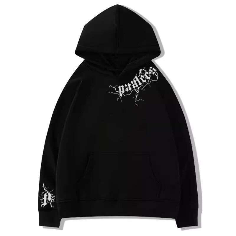 Autumn Winter Gothic Letters Languorous Lazy Wind Men Women Hooded Sweatshirt Daily Outdoor Holiday Casual Loose Warm Sportswear Z260314