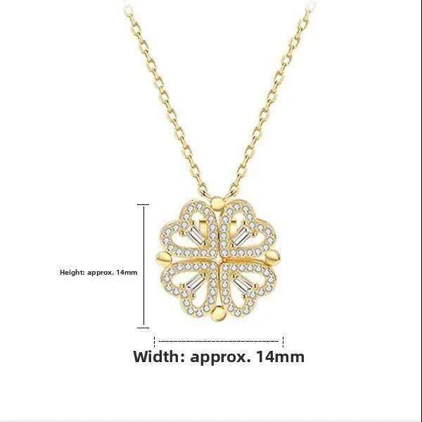 Titanium Steel Cr Heart Necklace Women's Fashion High-End One Jewelry Two Wear Open Magnetic Attraction H260312