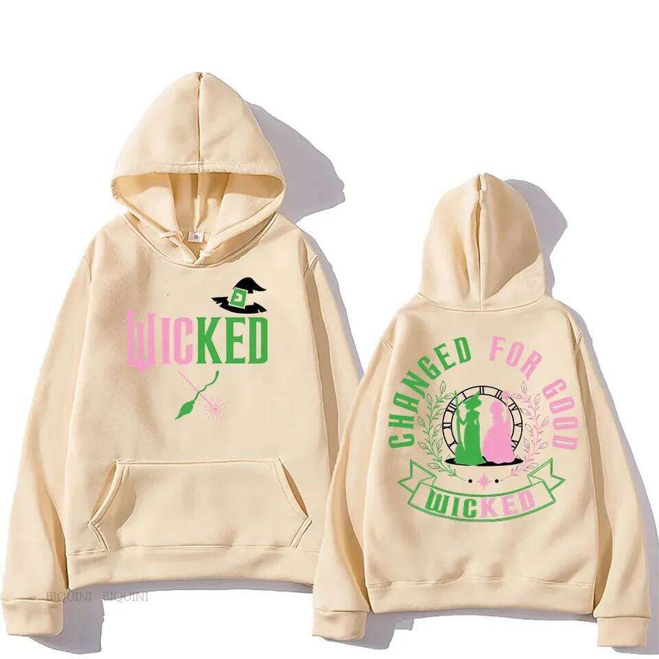Wicked for Autumn/Winter Manga Hooded Retro Sweatshirt Funko Pop Comfortable Punk Clothes Sudaderas Casual Pullovers 26Y0313