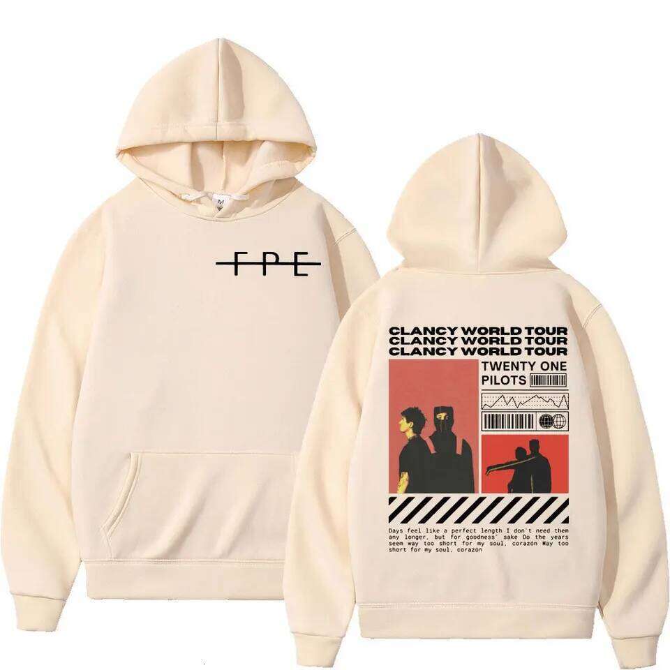 Hip-hop singer Twenty One Pilots Clancy tour men's hoodie autumn winter men and women street fashion pullover sweatshirt Z260314